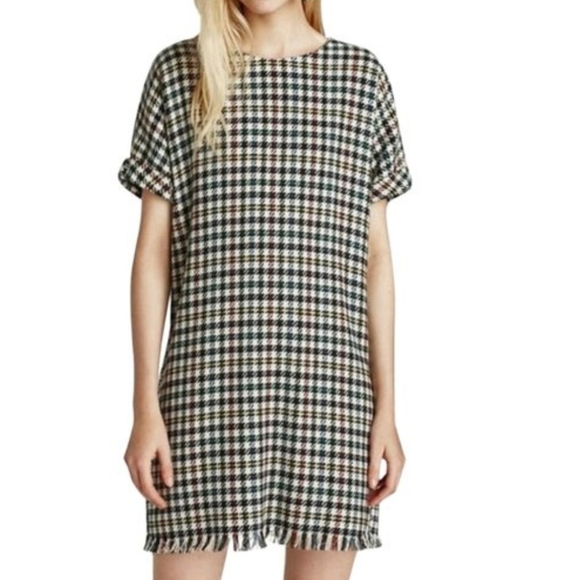 zara houndstooth dress